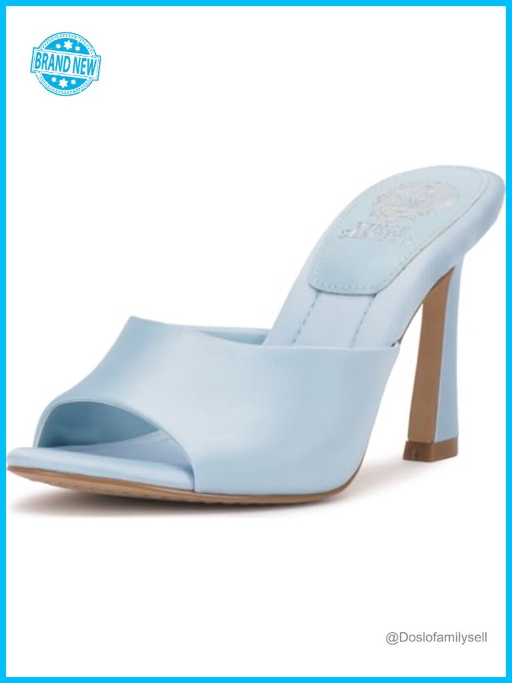 Vince Camuto Paigely Heeled Mule Sandals Open Toe Flared Heel Slip On